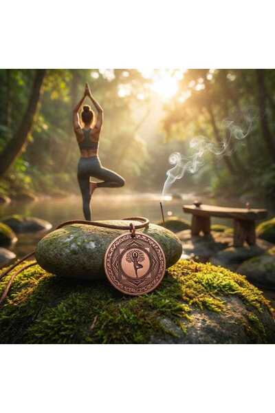Zib Grips Velvet Copper Yoga Tree of Life Copper Necklace Handmade Boho Spiritual Gift