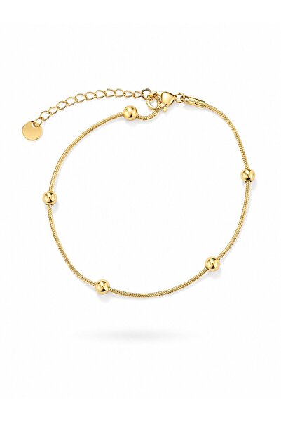 Clariss 316L Çelik Gold Renk Top Zincirli Kadın Bileklik
