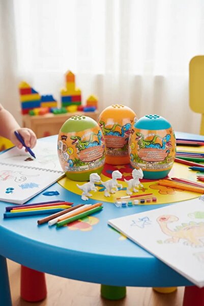 Miniso Lisanslı Dinozor Sürpriz Yumurta Boyama Seti – Blind Box Boyanabilir F...
