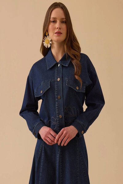 Rain and River Embroidered jean jacket