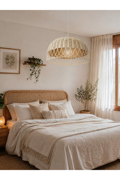 HAPPYHANDSSAPANCA Rattan bambu avize aydınlatma