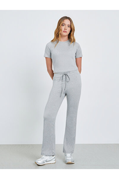 Take Two By Styli Grey Solid Short Sleeve T-Shirt and Pants Co-Ords