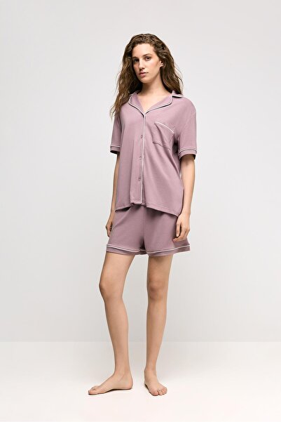 LEFTIES Gömlek tarzı kısa pijama takımı