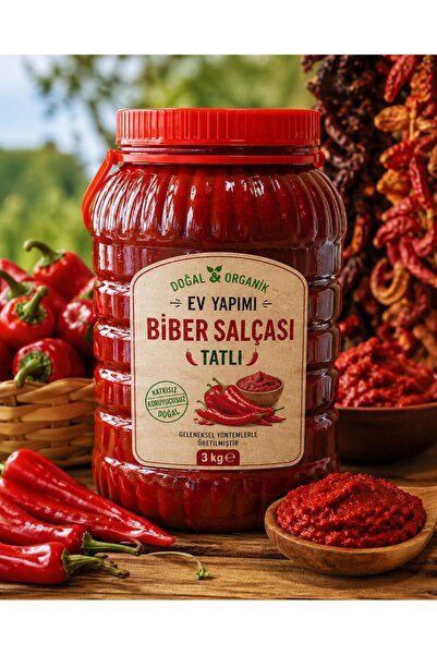 hataylım organik Ev Yapımı Biber Salçası Tatlı 3kg