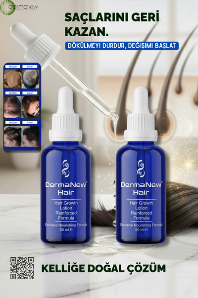 dermanew hair Saç Bakım Serumu Gürleştirici Güçlendirici Serumu Saç bakım yağı - Saç Çıkartıcı Serum - / 2 Adet+Roller