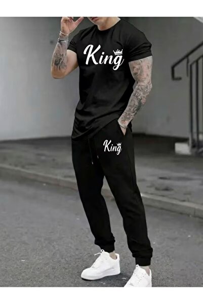 puolikuu Men's Oversize Tracksuit Set Mixed Printed T-Shirt - Tracksuit