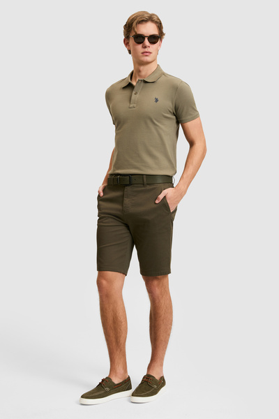 U.S. Polo Assn. Erkek Koyu Haki Dokuma Şort 50322320-VR111