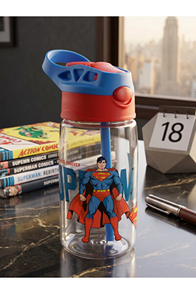 Tohana Süperman Lisanslı Ozi Pipetli Matara 480 ML