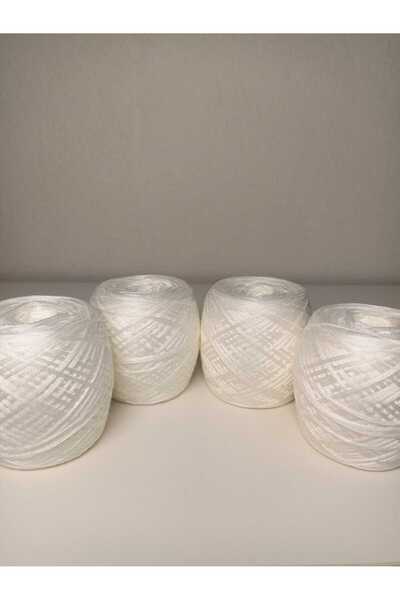 kartopya Beyaz Renkli İtalyan Merserize Koton İp 400gr(4x100 Gr)