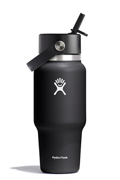 Hydro Flask Geniş Kapak Pipetli Seyahat Tipi Termos 710 ml (24 Oz) - Siyah
