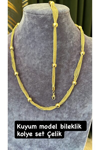 gozdeasutayaccessory Steel necklace bracelet set