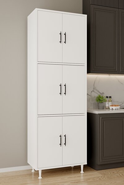 AEKA AE-3015 Mercan 6 Kapaklı Çok Amaçlı Dolap Raflı Mutfak Kiler Banyo 195*6...