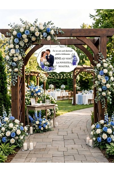 Bello Carino High quality decoration products Plăcuță decorativă pentru nuntă „Bine ați venit la povestea noastră”, 64x40 cm