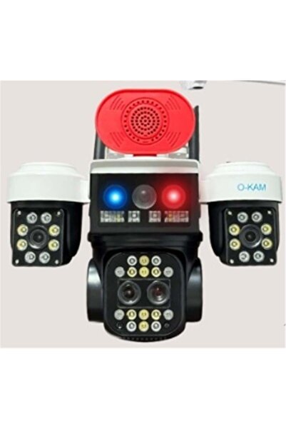 O-KAM PRO OKam O-Kam 8095 3 Lens Sirenli Çakarlı Wifi Solar Kamera
