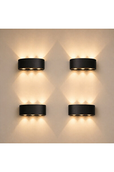 Dessa Σετ 4 φωτιστικών τοίχου LED 6W, Φωτισμός πάνω-κάτω, IP65, Εσωτερικού/Εξ...
