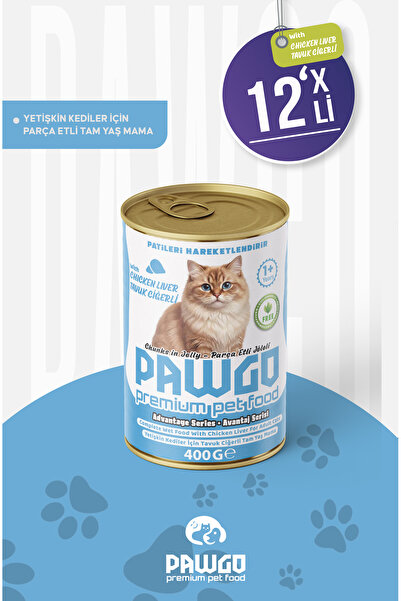 Avantaj Serisi | Tavuk Çiğerli | Yetişkin | Parça Etli | Kedi Yaş Mama | 400g X 12