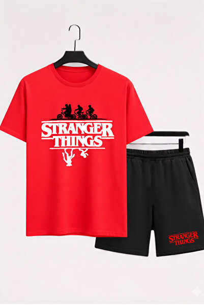 MAGORS طقم تي شيرت وشورت للأطفال مكون من قطعتين مطبوع عليه STRANGER THINGS مص...