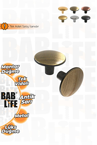 bablife Buton ciupercă Galben antic 35 mm Metal de lux Mâner de mobilier pent...
