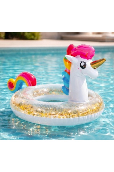 Saule FEYS SHOP 3-9 Yaş Unicorn Figürlü Pullu Çocuk Deniz Simidi - Işıltılı P...