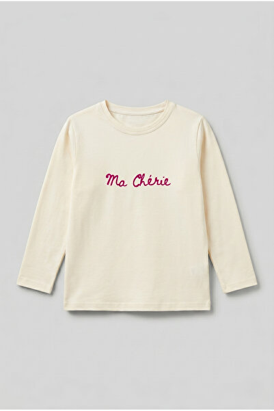 Shifre Girl's Crew Neck Printed Long Sleeve T-Shirt
