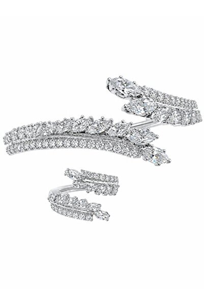 Laviona jewelry Bilezik ve Yüzük Çift Şeritli Set
