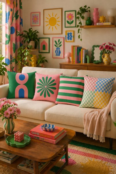 SasoHome مجموعة أغطية وسائد على الطراز البوهيمي الحديث - غطاء وسادة مبهج وأنيق لديكور غرفة المعيشة