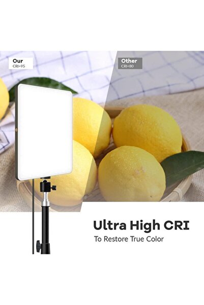 Genel Markalar 2 li PL-26 13 Watt 96 Led 23cm CRI95+ Bicolor 3 Renk Fotograf ve Video Işığı ve 200cm Işık Ayağı Standı