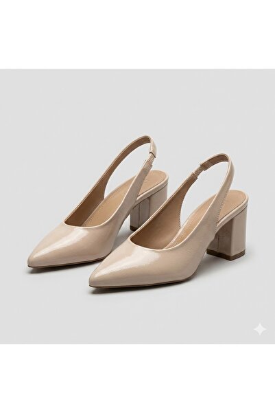 KİNDEP (Pine Cone) Closed Toe Thick Heeled Women's Shoes Ten