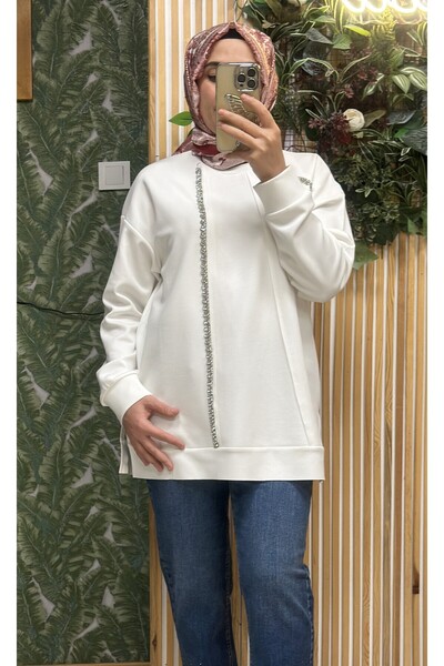 Sernisa Moda İthal Oysho Kumaş Taşlı Sweat