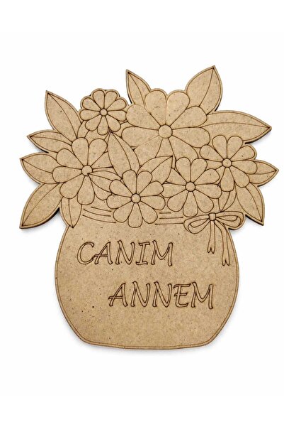 MoranaDesign Anneler Günü Için Boyanabilir Ahşap Magnet Seti – Canım Annem, Ç...