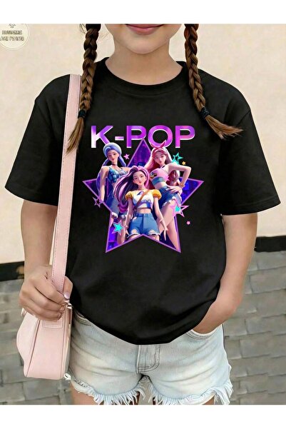 SVART WEAR K-Pop Printed Crew Neck 100% Cotton Short Sleeve Kids and Teenager...