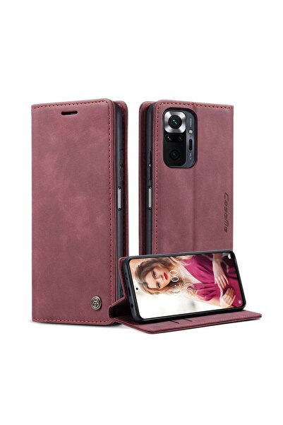 Caseme 013 Retro Θήκη Βιβλίο Wine Red (Xiaomi Redmi Note 10 Pro)
