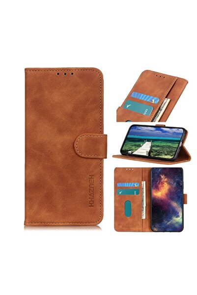 KHAZNEH Retro Texture Horizontal θήκη Πορτοφόλι Brown (Realme C21Y/C25Y)