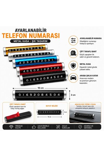 Hesaplishoping Araba Park Numaratörü Alüminyum Metal Kasa Değiştirebilir Çevi...