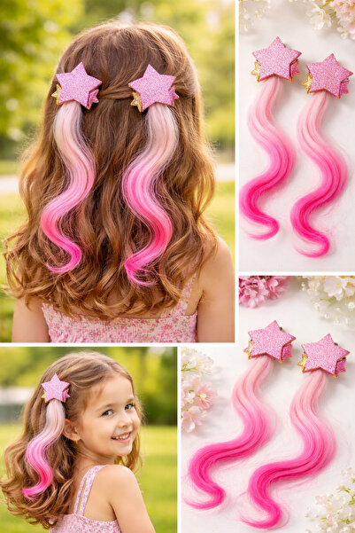 Nisankids Glittery Star Hair Clips Colorful Hair Set of 2 – Girls' Accessories