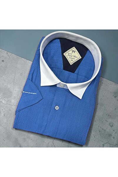 EREN STYLE Linen Classic 100% Cotton Short Sleeve Anti-Sweat Shirt
