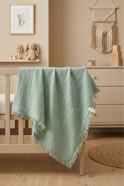 Maison Routine 4 Layer Muslin Baby Blanket Multi-Purpose Baby Blanket 100% Co...