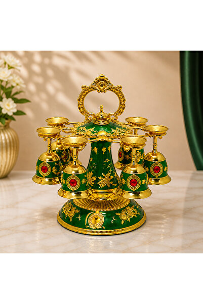 hediyeconcepti 6’lı Lüks Sunum ve Dekoratif Kadeh Seti – Gold Detaylı Özel Ta...