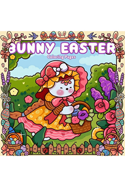 M&H Coloring Bunny Easter - 21x21 cm Boyama Kitabı, Çocuk ve Yetişkinler için