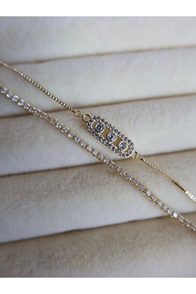 Lysa Jewelry Taş Detaylı Gold Bileklik