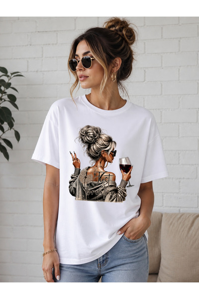 EYAX MODA JUST BREATHER TRICOU OVERSIZE IMPRIMAT PENTRU FEMEI