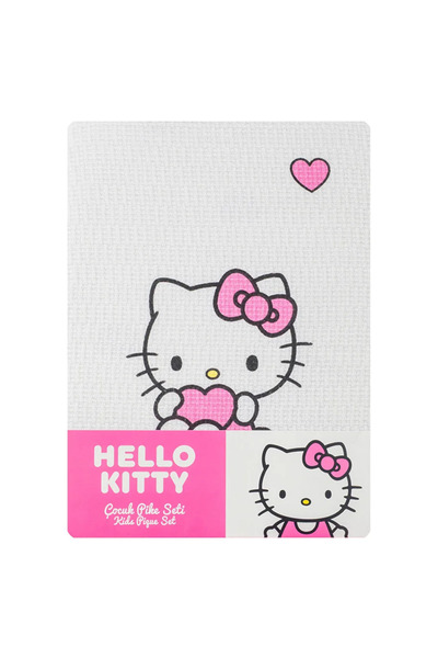LC Waikiki Pembe Hello Kitty Baskılı Tek Kişilik Kız Çocuk Pike Seti