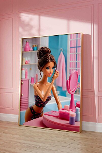 NinaStore Kız Çocuk Makyaj Posteri: Retro Bebek Duvar Sanatı | Kadınsı Baskı ...