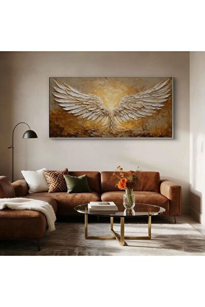 Uhome Yağlı Boya Dokulu Melek Kanadı Tablo