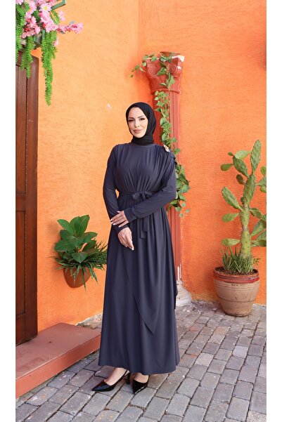 NİSUM MODA فستان ساندي كروس بوكليه مع مشبك