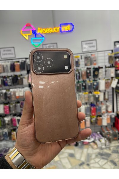 eaksesuarnet İPhone 17 Pro Max Simli Işıltılı Silikon Kılıf
