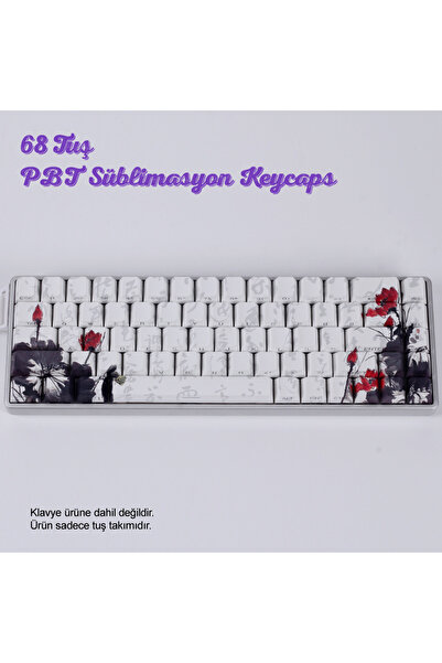 silabor Retro Mürekkep Tarzı PBT Keycaps Süblimasyon Klavye Tuş Takımı Modifi...