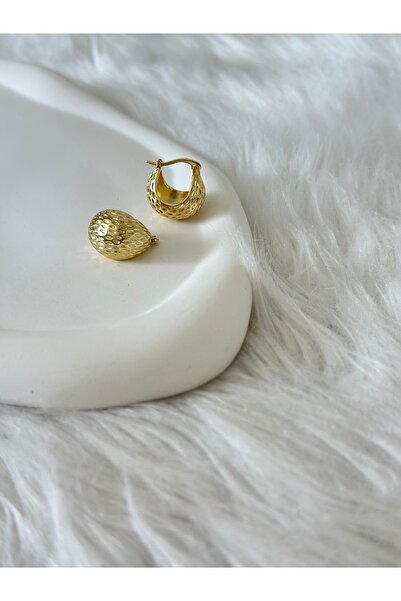 Dokulu Gold Halka Küpe