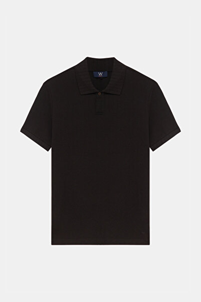 W Collection STANDART KALIP SİYAH POLO YAKA T-SHİRT