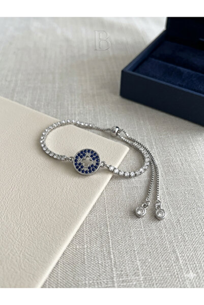Zihintaşı Atölyesi Adjustable Clover Bracelet with Zircon Stones
